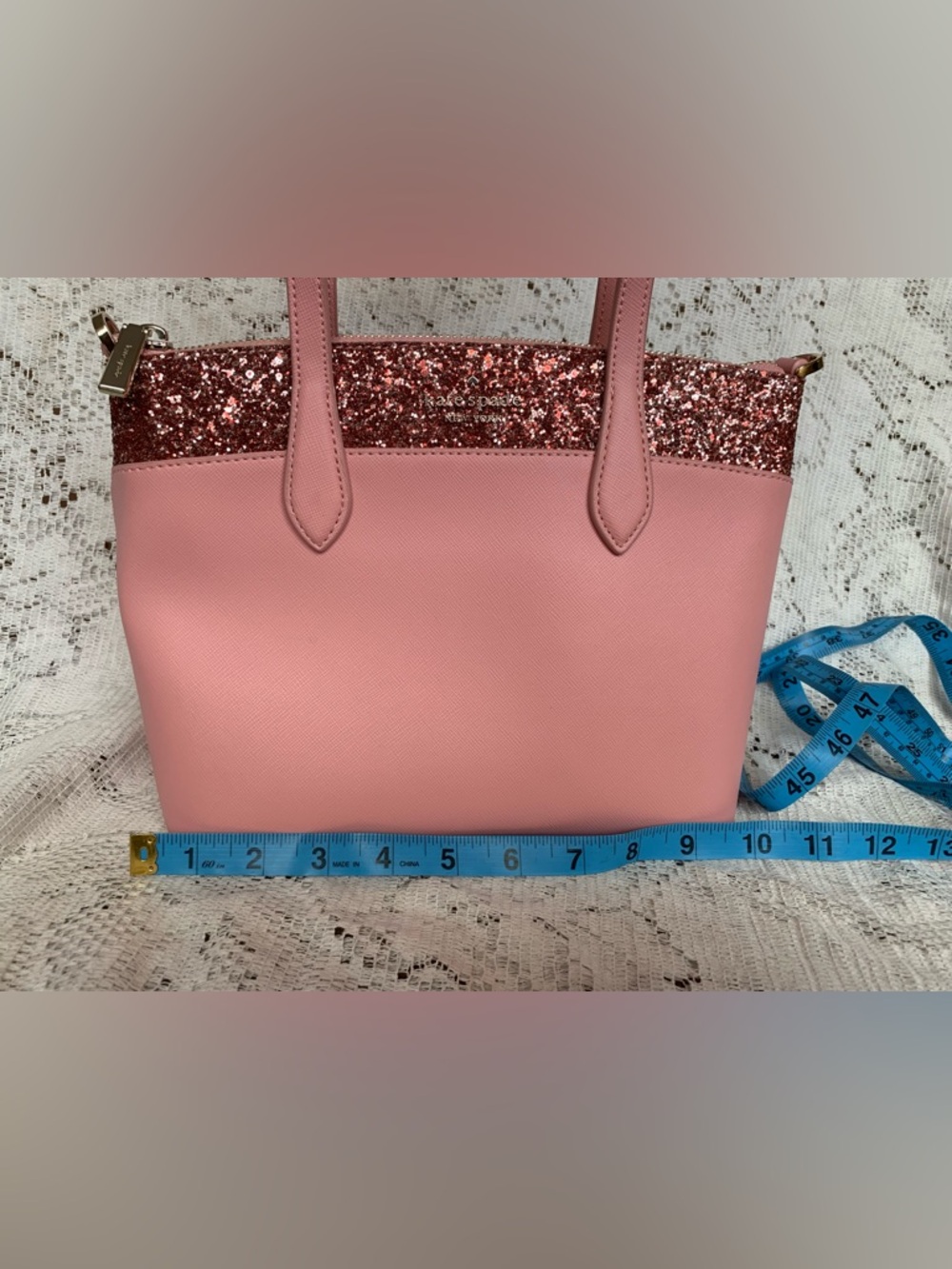 Kate Spade Flash Glitter Pink Satchel Crossbody Bag - Picture 16 of 16